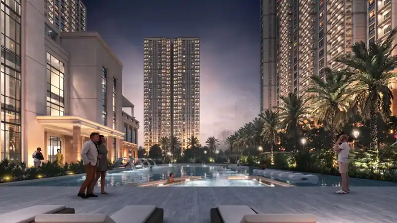 Exterior render of Prestige Lavender Fields