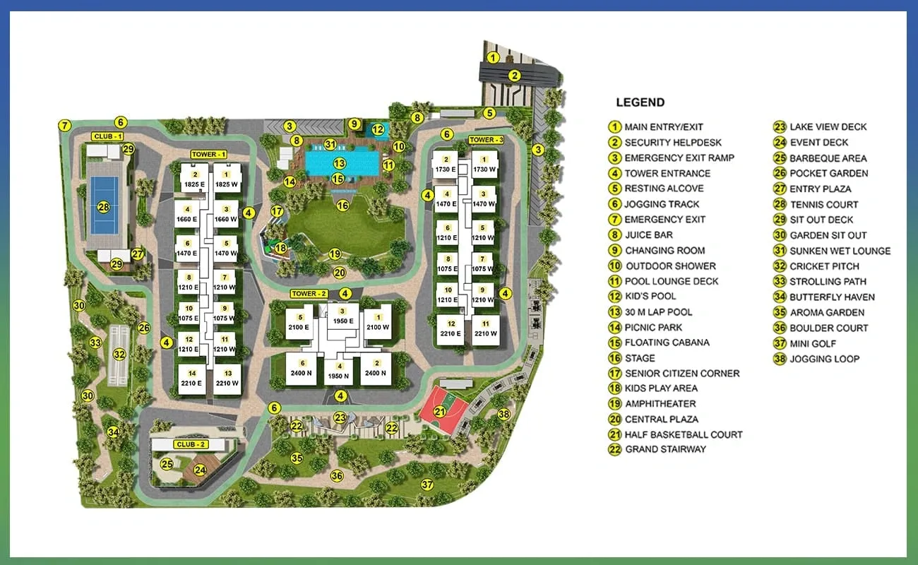 masterplan of Cybercity Westbrook, Kokapet