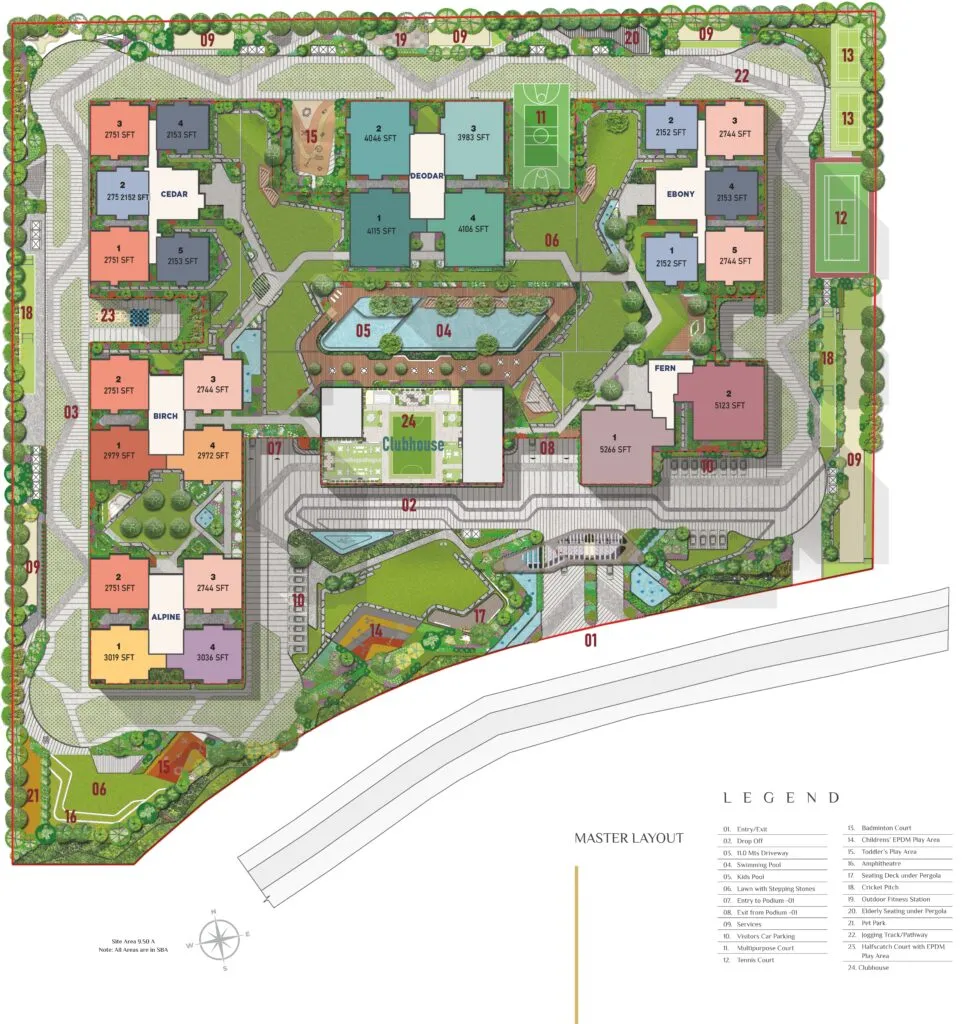 masterplan of Sattva Lakeridge, Kokapet